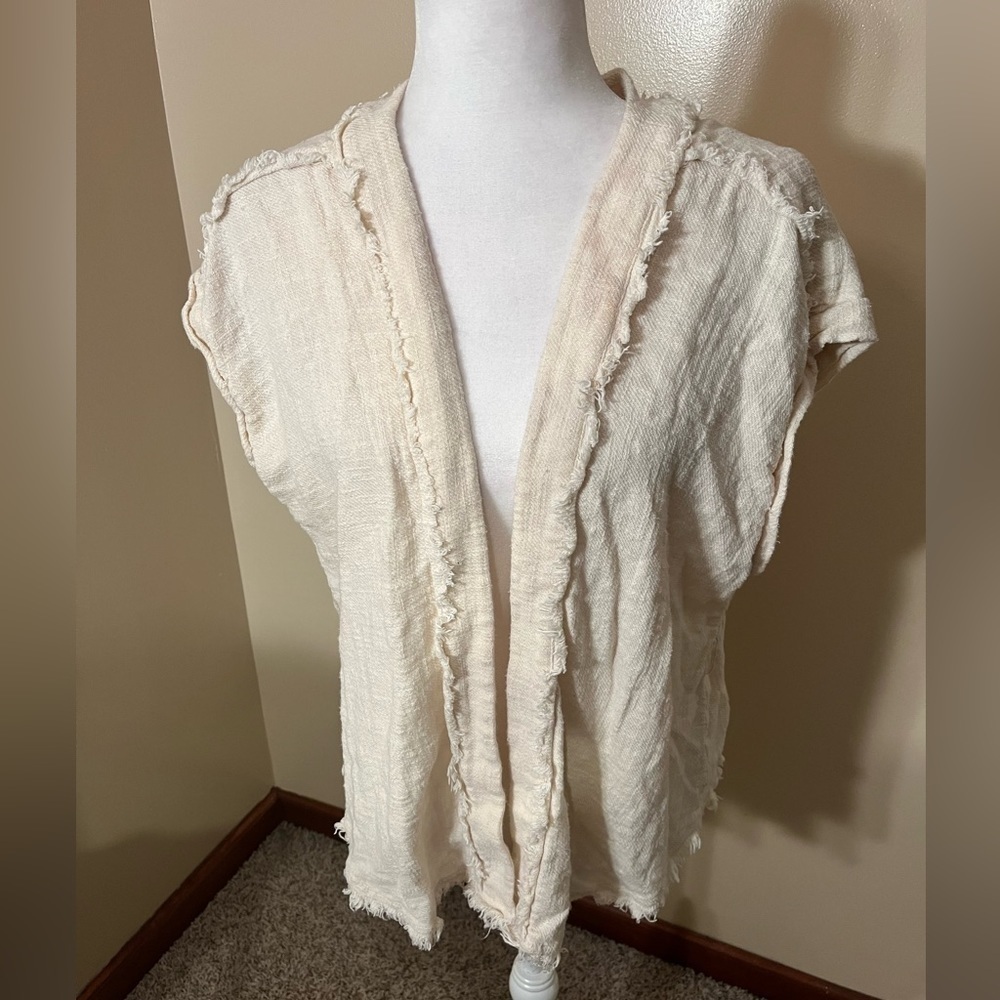Free People Cream/Oat Open Short Sleeve Sz XS